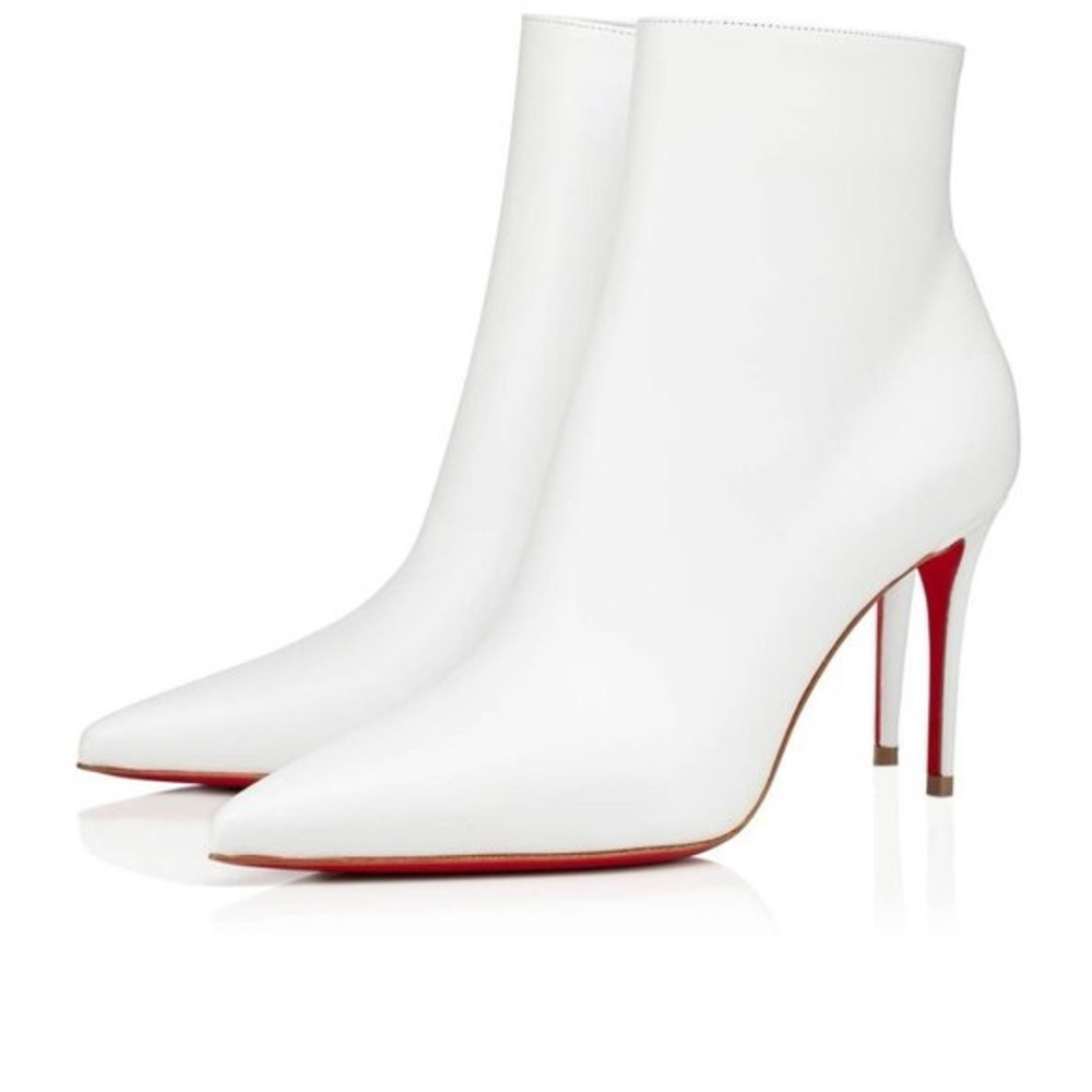 Christian Louboutin White Heeled Boots